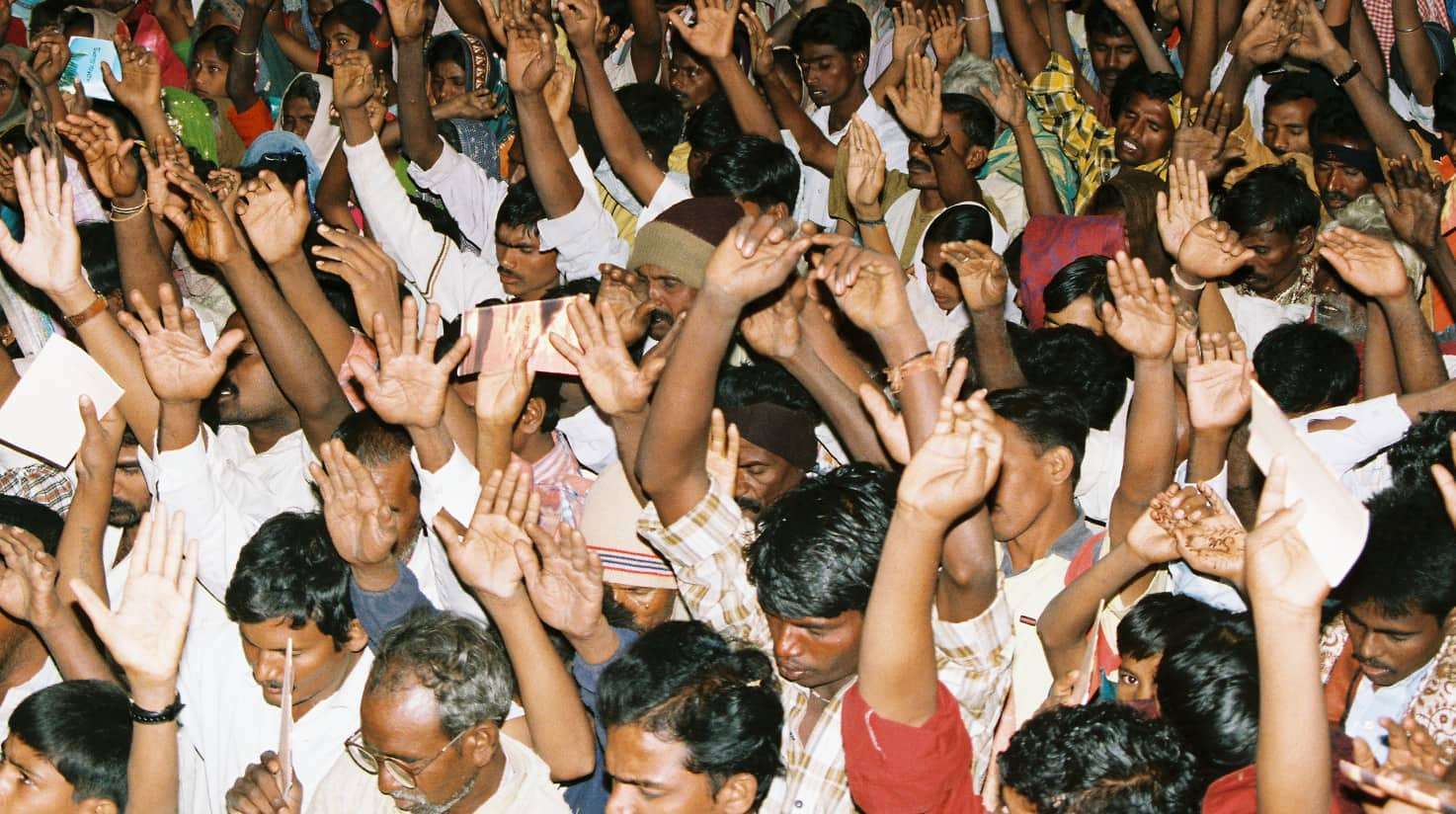 Evangelism India Patrick Hoban Altar call close up color